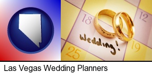 wedding day plans, with gold wedding rings in Las Vegas, NV
