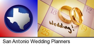 San Antonio, Texas - wedding day plans, with gold wedding rings